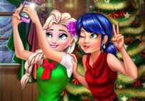 Ladybug And Elsa Xmas Selfie